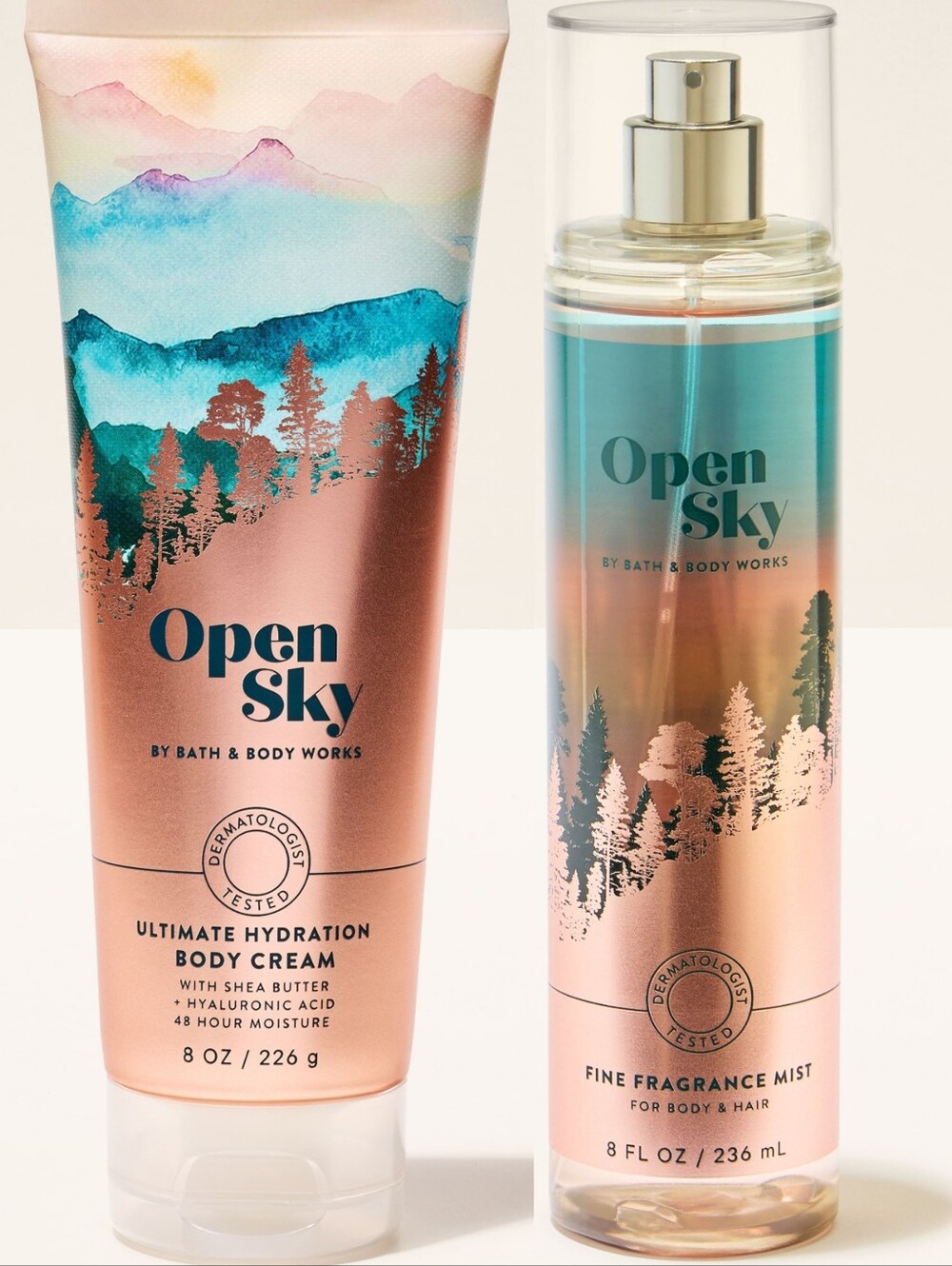 Bath & Body Works Open Sky Body Cream & Fine Fragrance Mist New RARE
